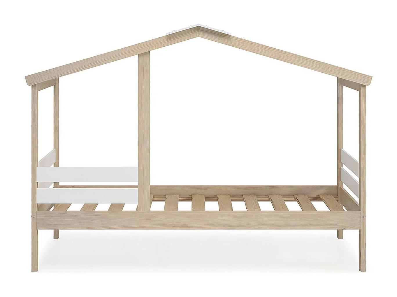 Lit cabane enfant 90x190 cm en bois clair/blanc - Violette