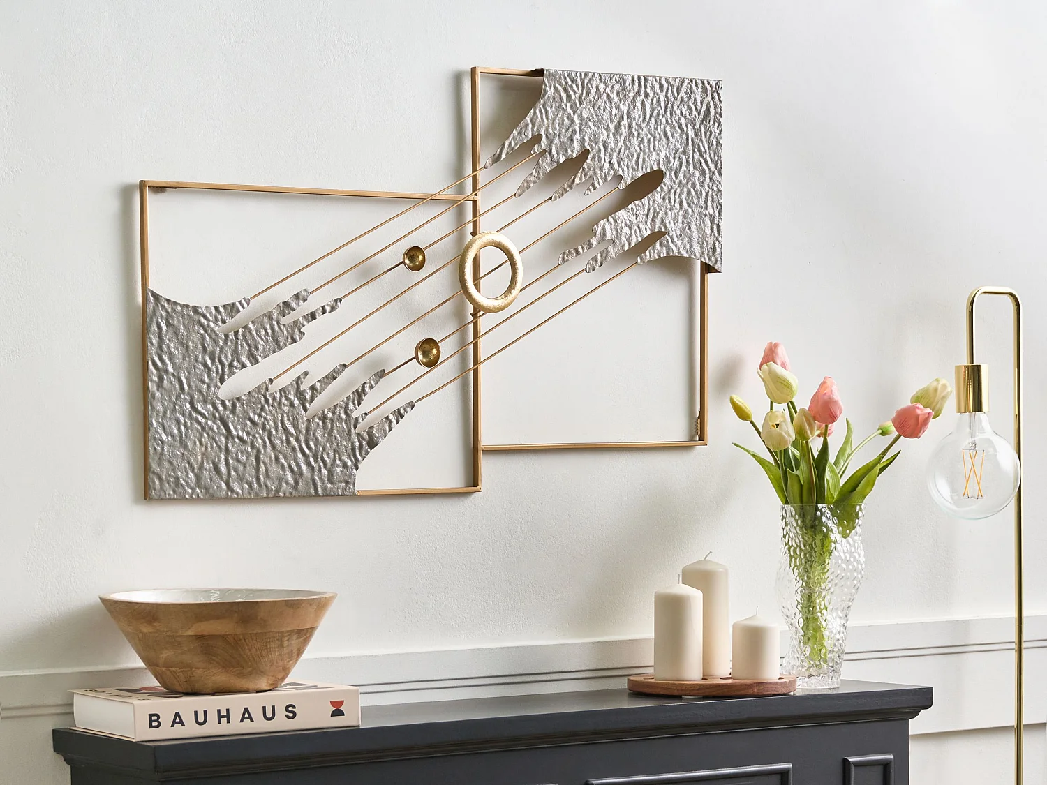 Décoration murale SKERRIES Métal 45 cm Gris