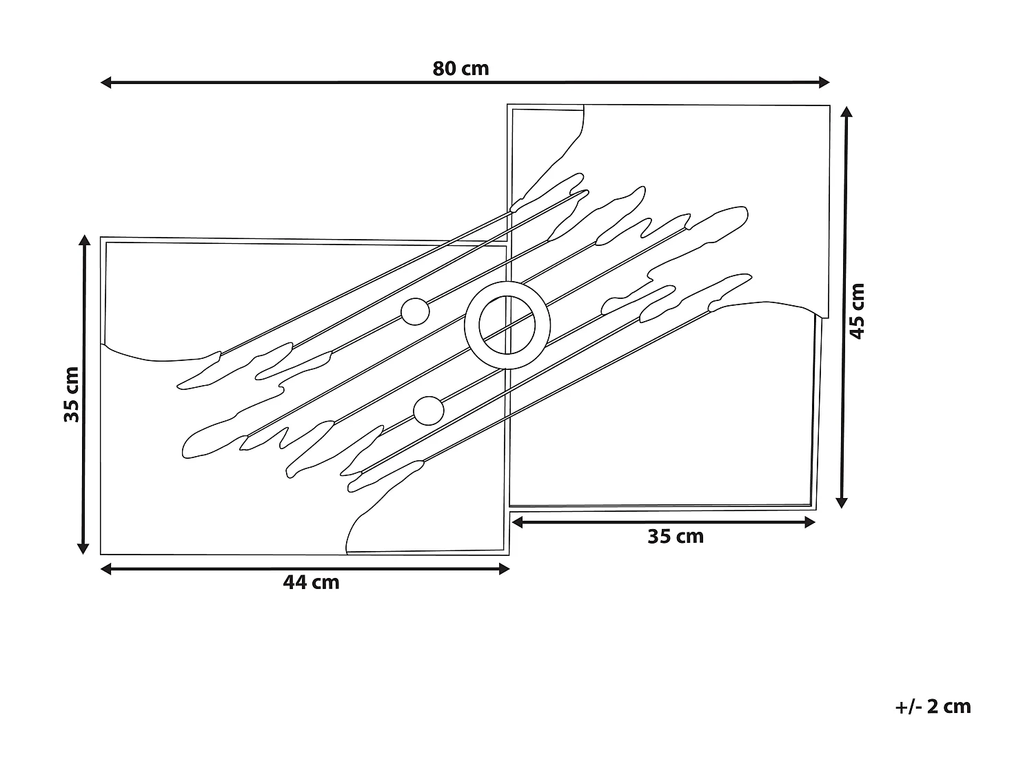 Décoration murale SKERRIES Métal 45 cm Gris