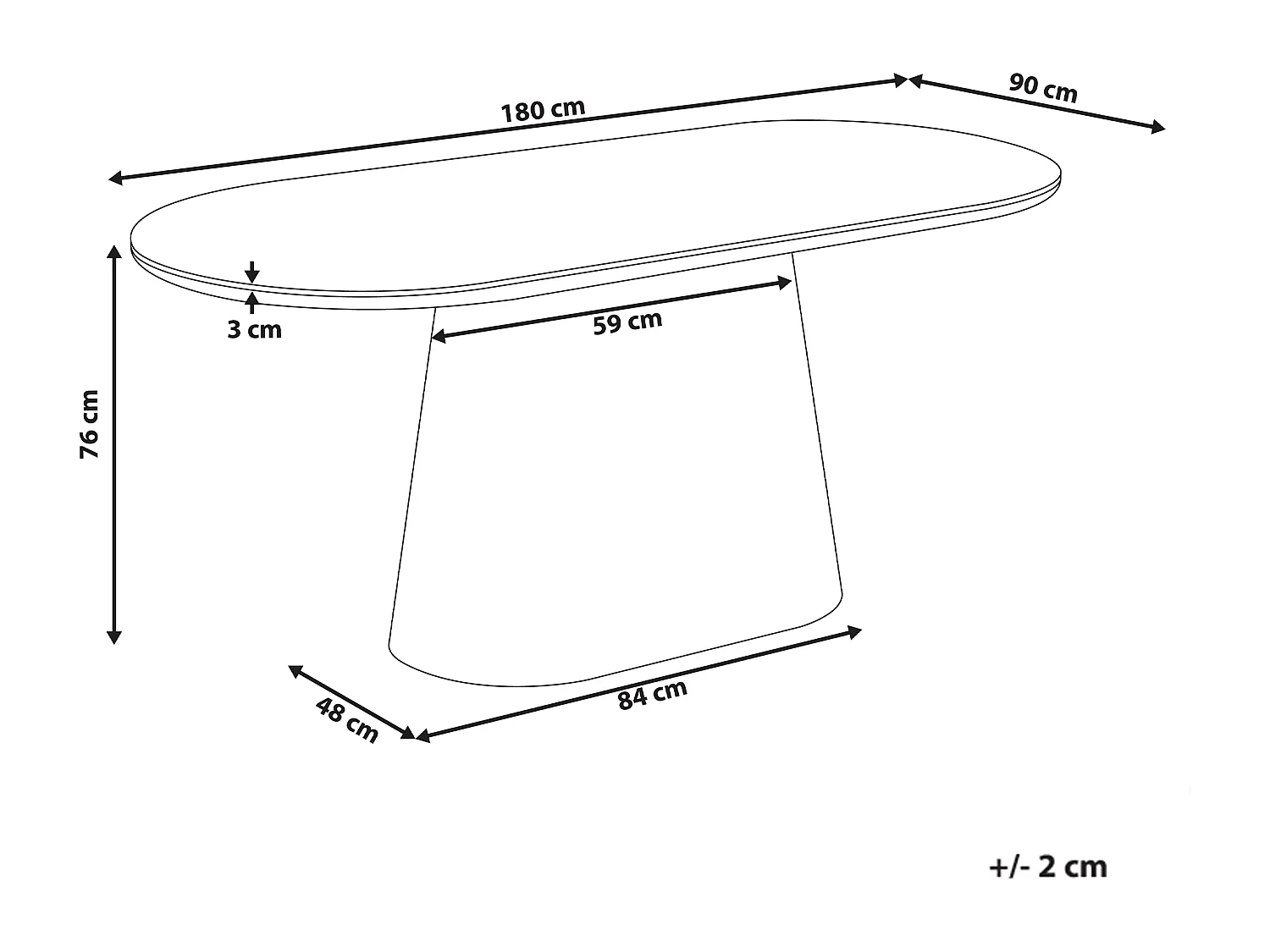 Table de repas LOCKHART Frêne clair 180 cm 90 cm