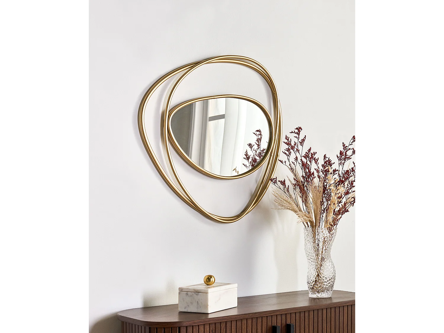 Miroir COURCY 50 cm 54 cm Métal Doré