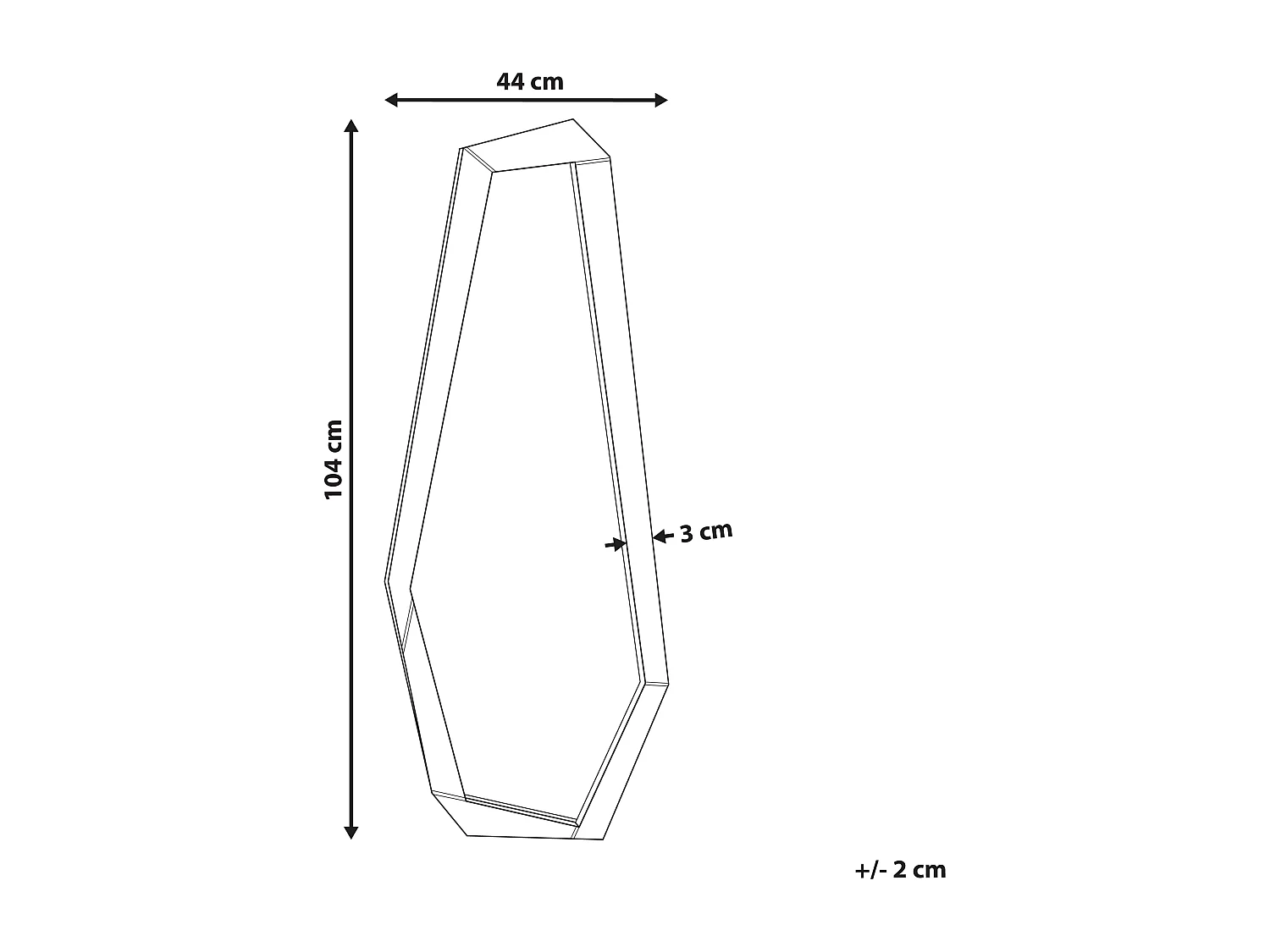 Miroir CHANU 44 cm 104 cm Argenté