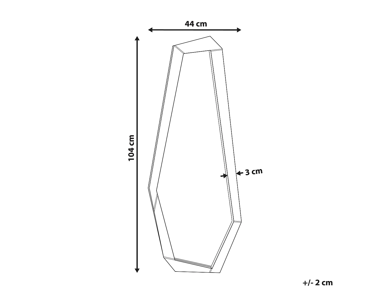 Miroir CHANU 44 cm x 104 cm Argenté