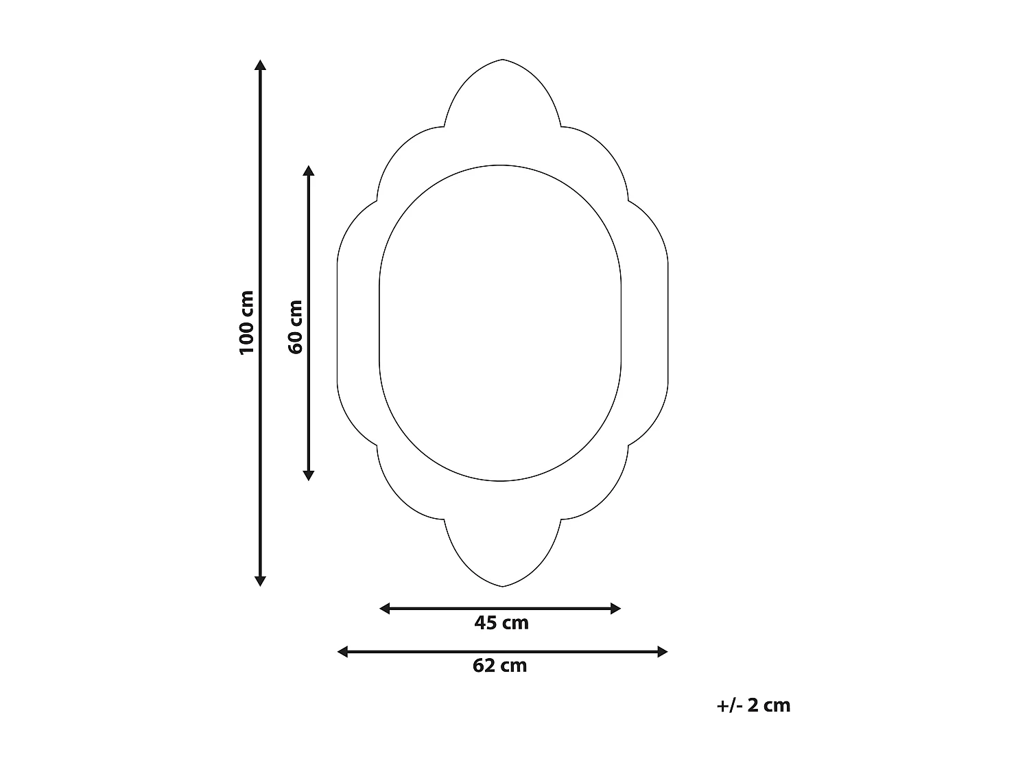 Miroir FRESVILLE 62 cm 100 cm Bois de pin Marron clair