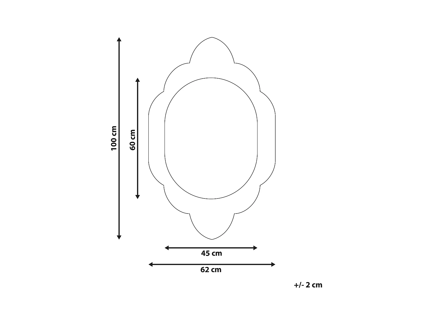 Miroir FRESVILLE 62 cm 100 cm Bois de pin Marron clair