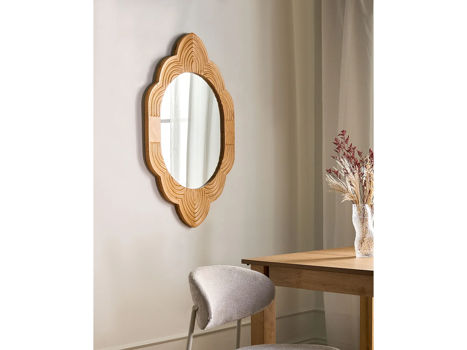 Miroir FRESVILLE 62 cm 100 cm Bois de pin Marron clair
