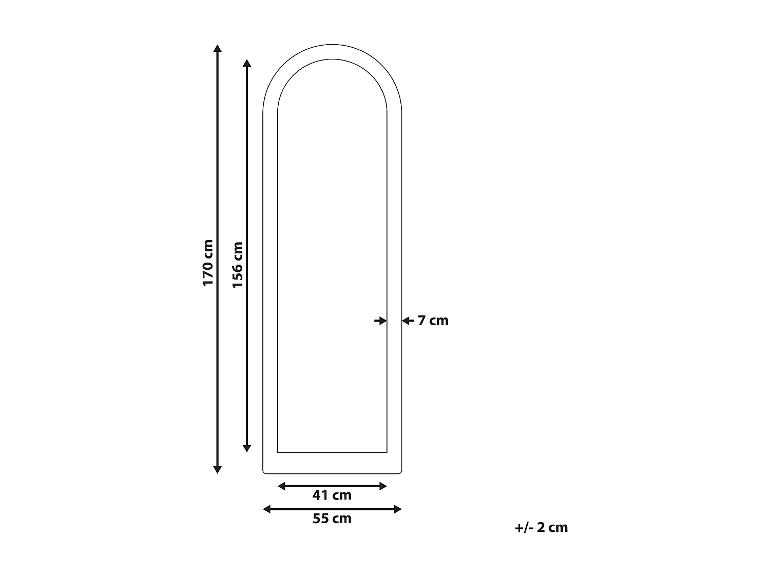 Miroir COIGNY 55 cm 170 cm Bois de sapin Marron clair