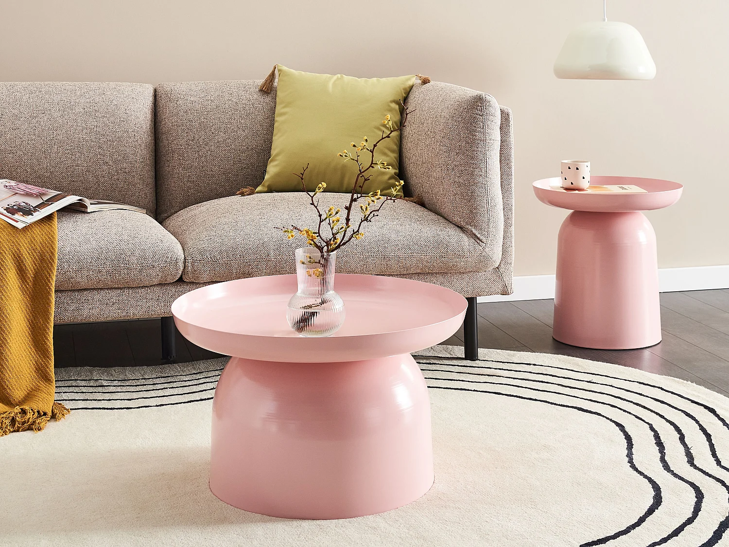 Table basse TORRENS Métal Rose pastel