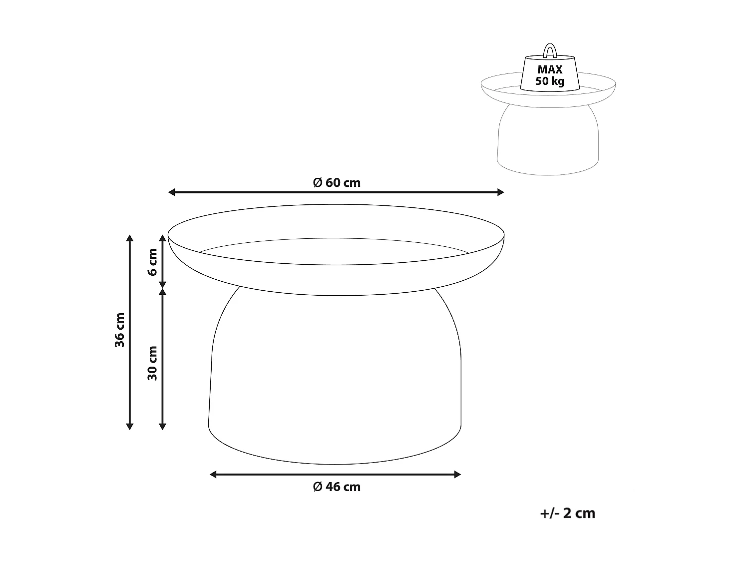 Table basse TORRENS Métal Rose pastel