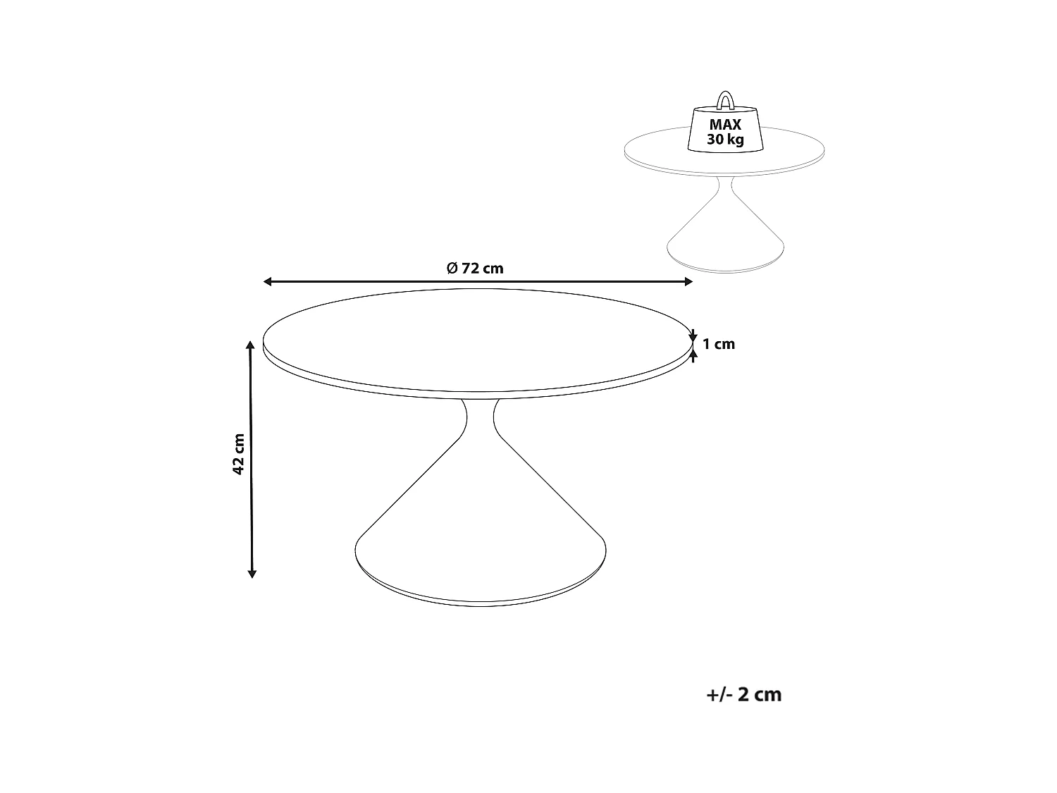 Tavolino da caffè HAIWEE Ceramica Nero/ Bianco