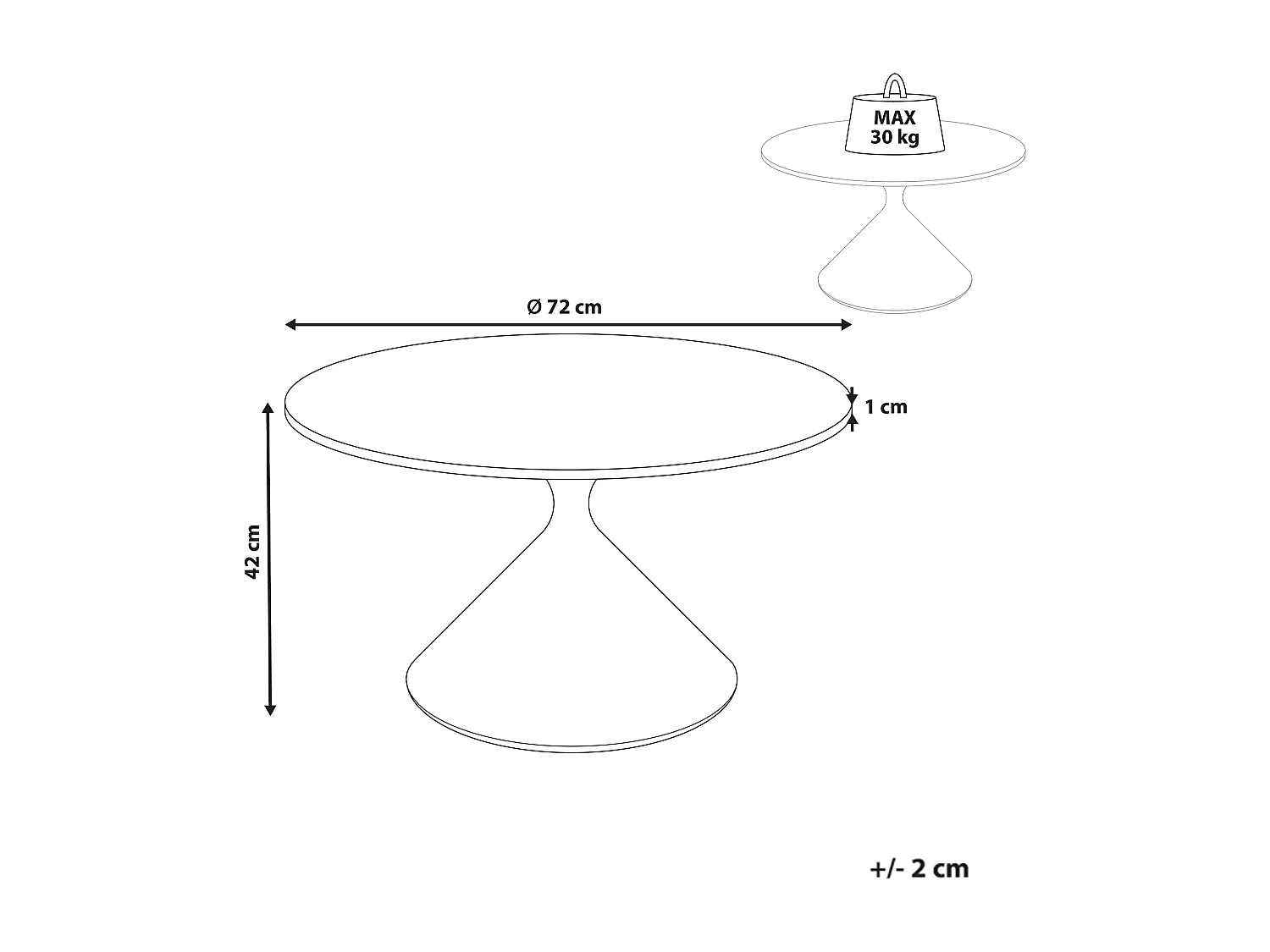 Table basse HAIWEE Céramique Noir/blanc