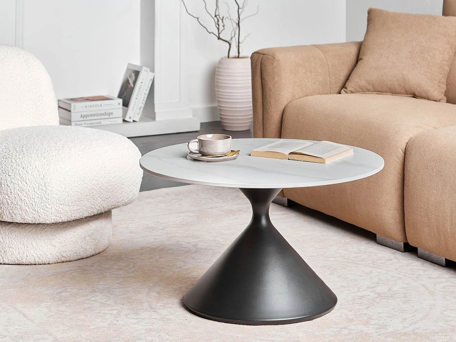 Table basse HAIWEE Céramique Noir/blanc