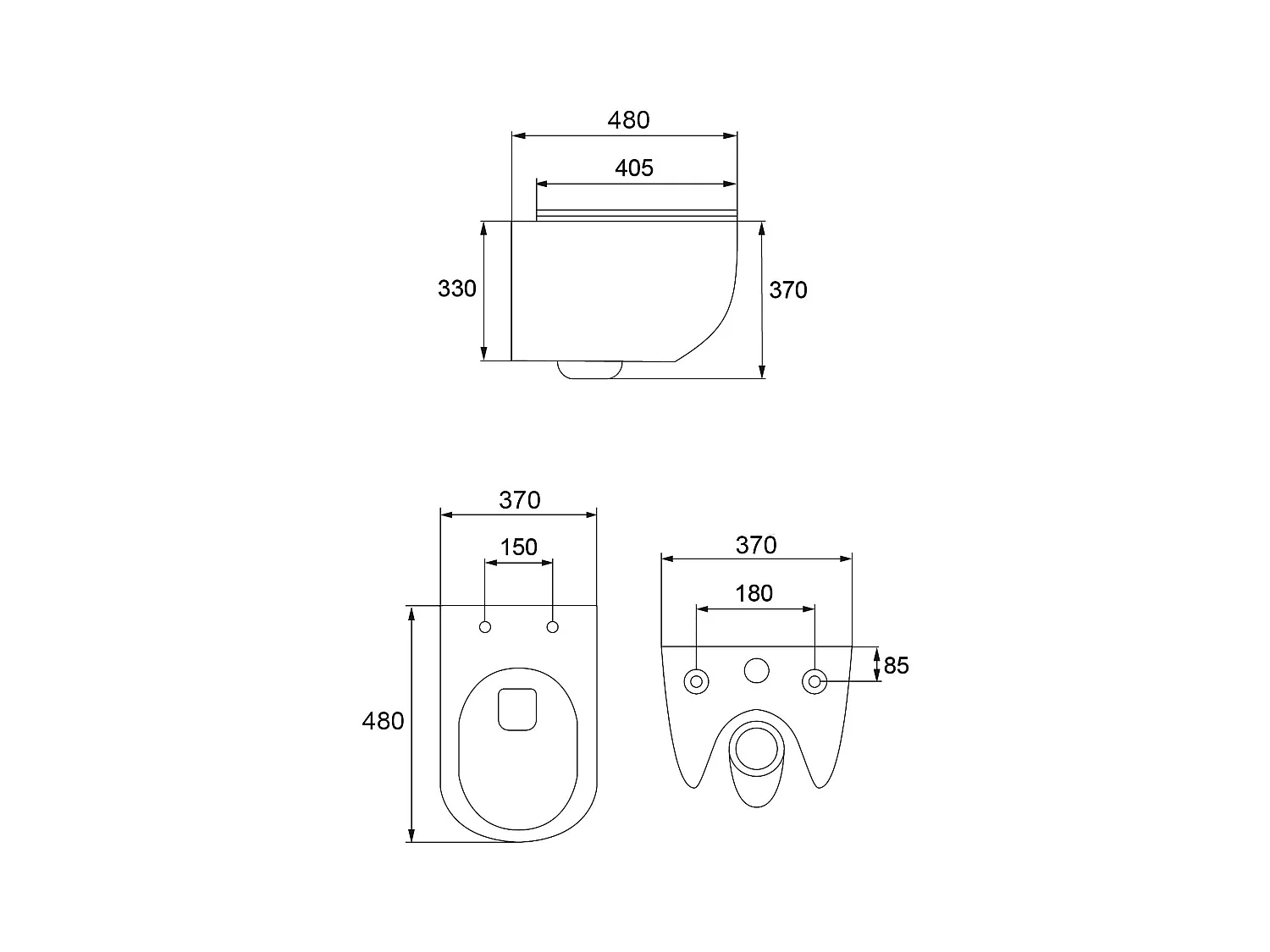 Cuvette Wc Suspendue Rea Loyd Slim Black