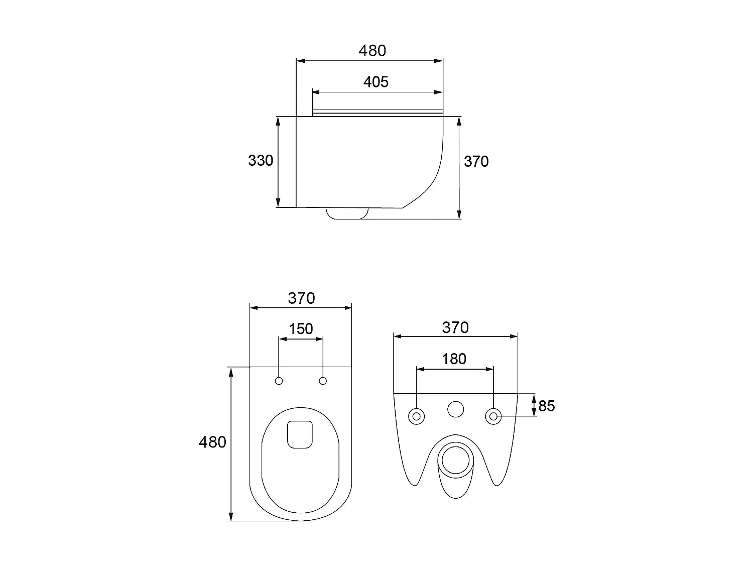 Cuvette Wc Suspendue Rea Loyd Slim Black