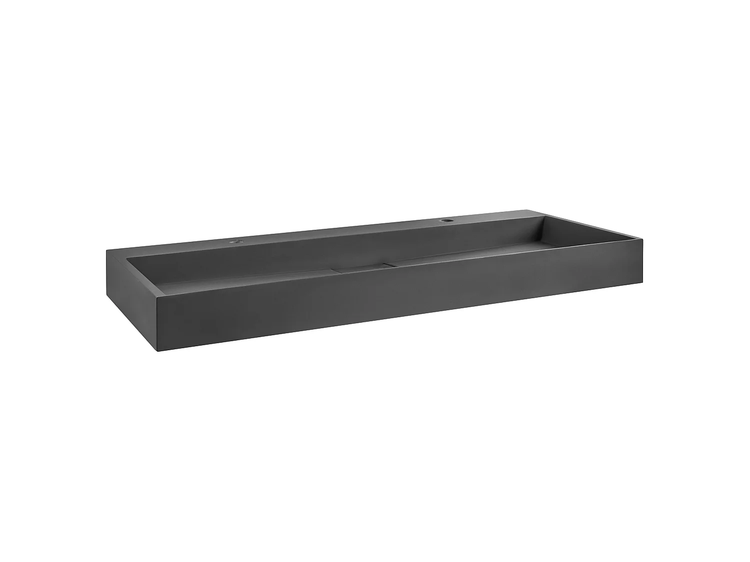Vasque double suspendue 120 x 46 cm noire QUENKO