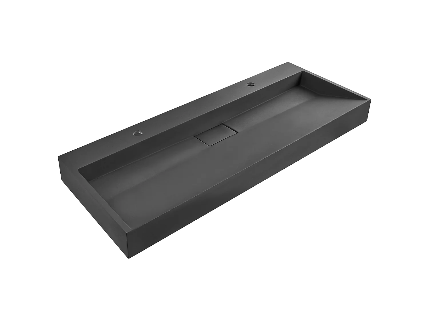 Vasque double suspendue 120 x 46 cm noire QUENKO