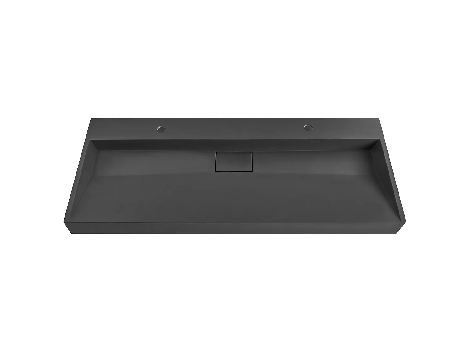 Vasque double suspendue 120 x 46 cm noire QUENKO