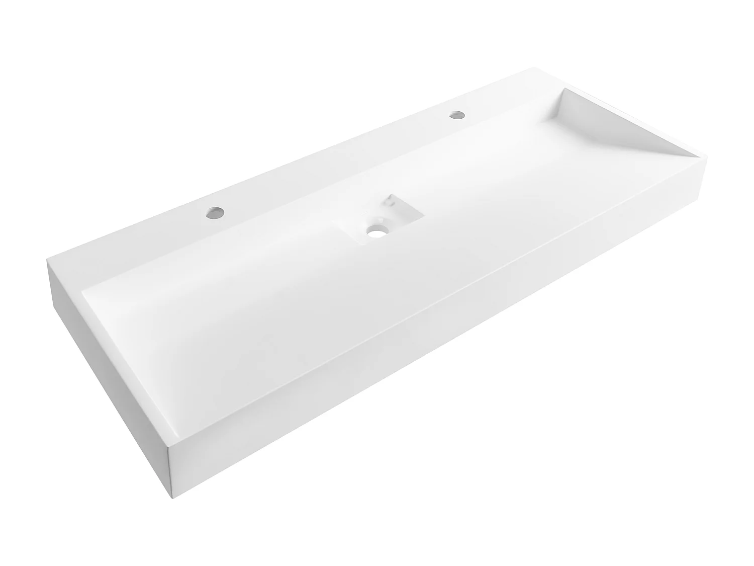 Lavabo doble suspendido blanco 120 x 46 cm QUENKO