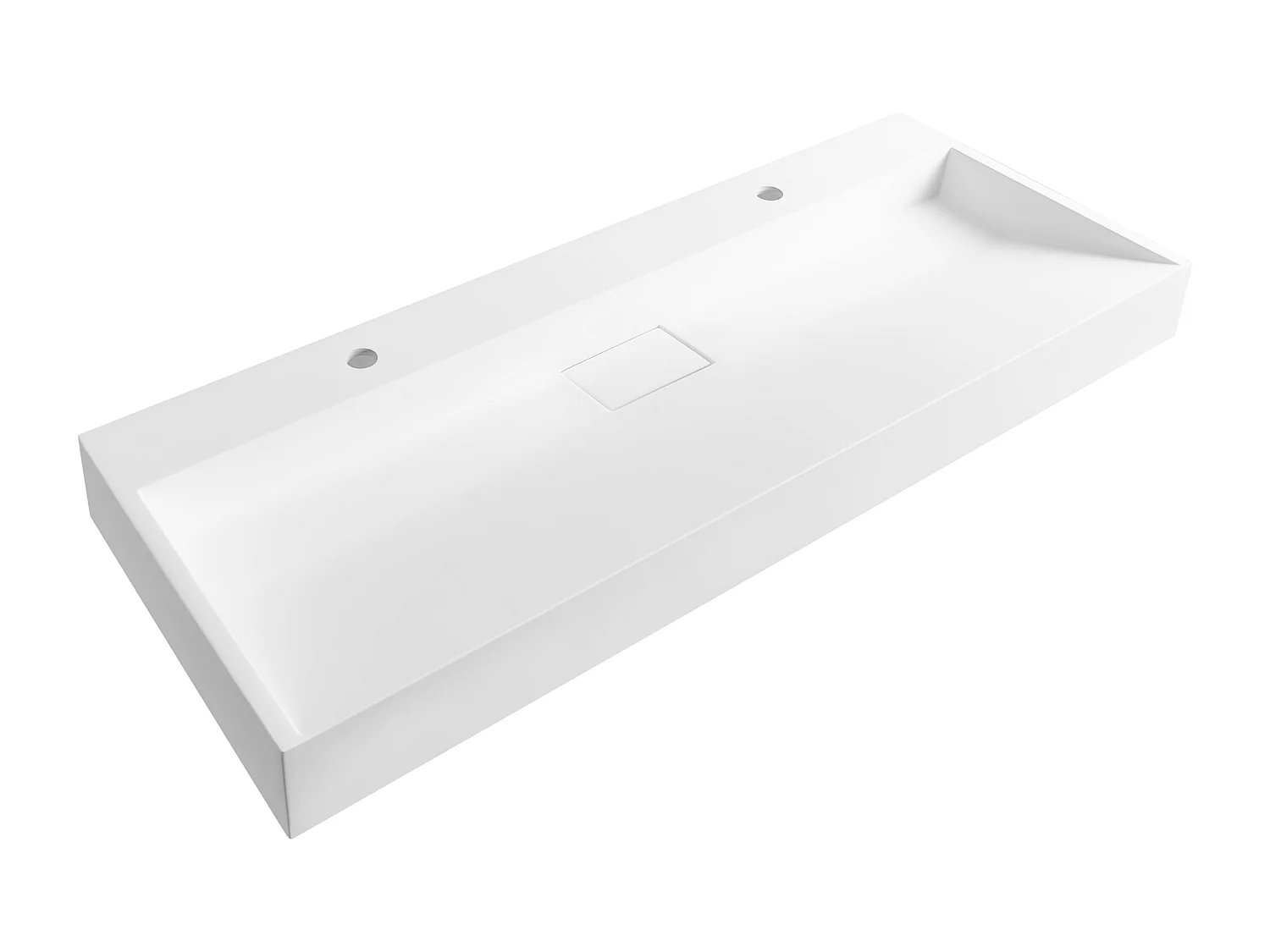 Lavabo doble suspendido blanco 120 x 46 cm QUENKO
