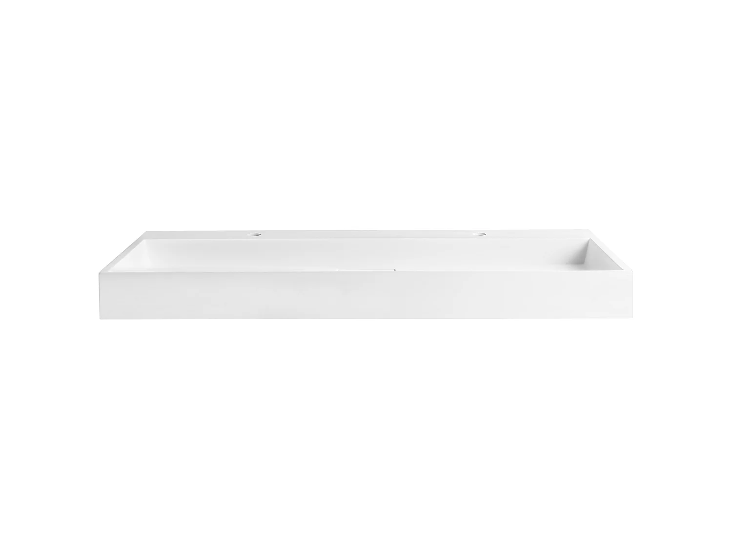 Dubbele wastafel mineraalgietwerk wit 120 x 46 cm QUENKO
