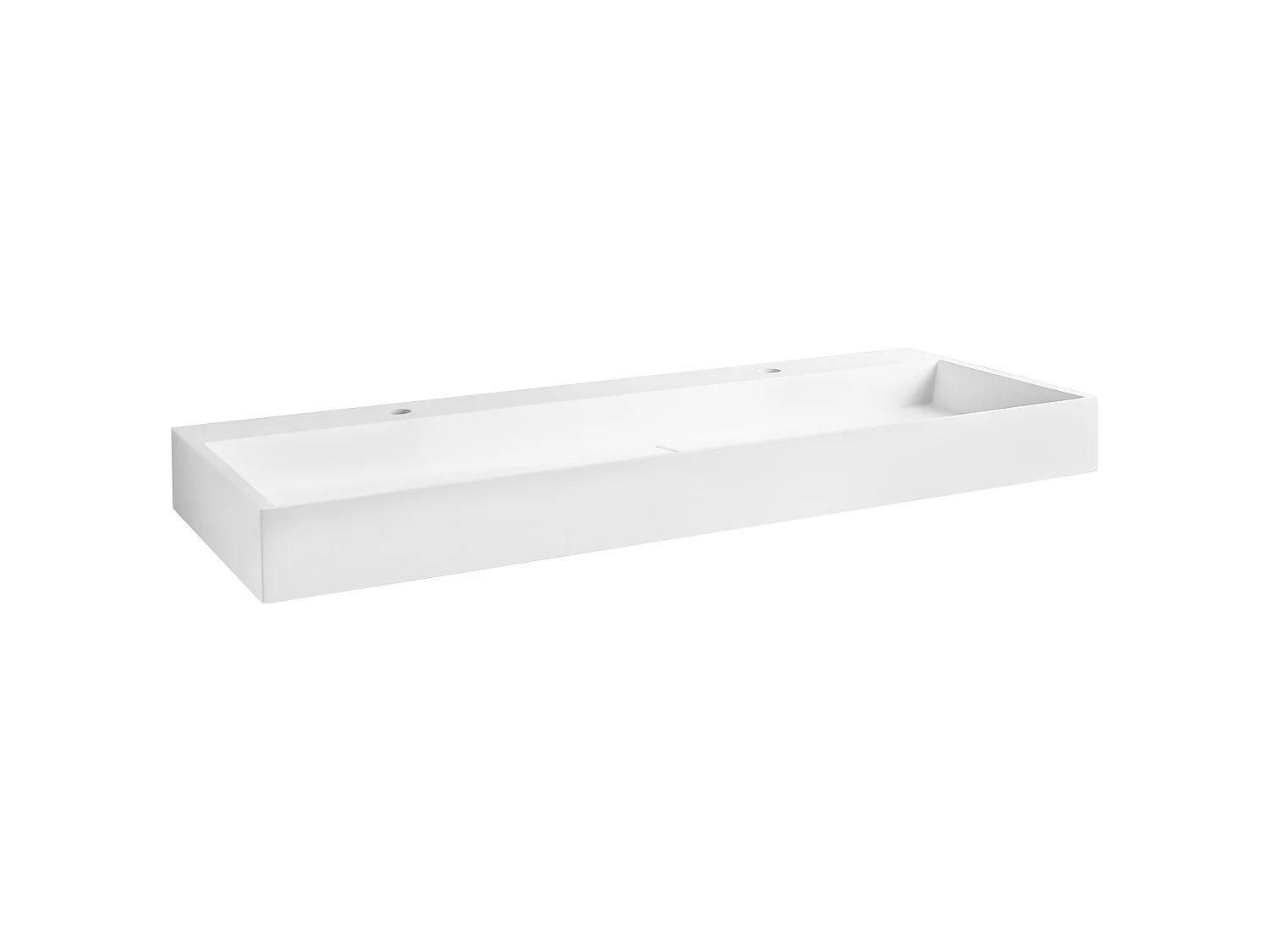 Dubbele wastafel mineraalgietwerk wit 120 x 46 cm QUENKO