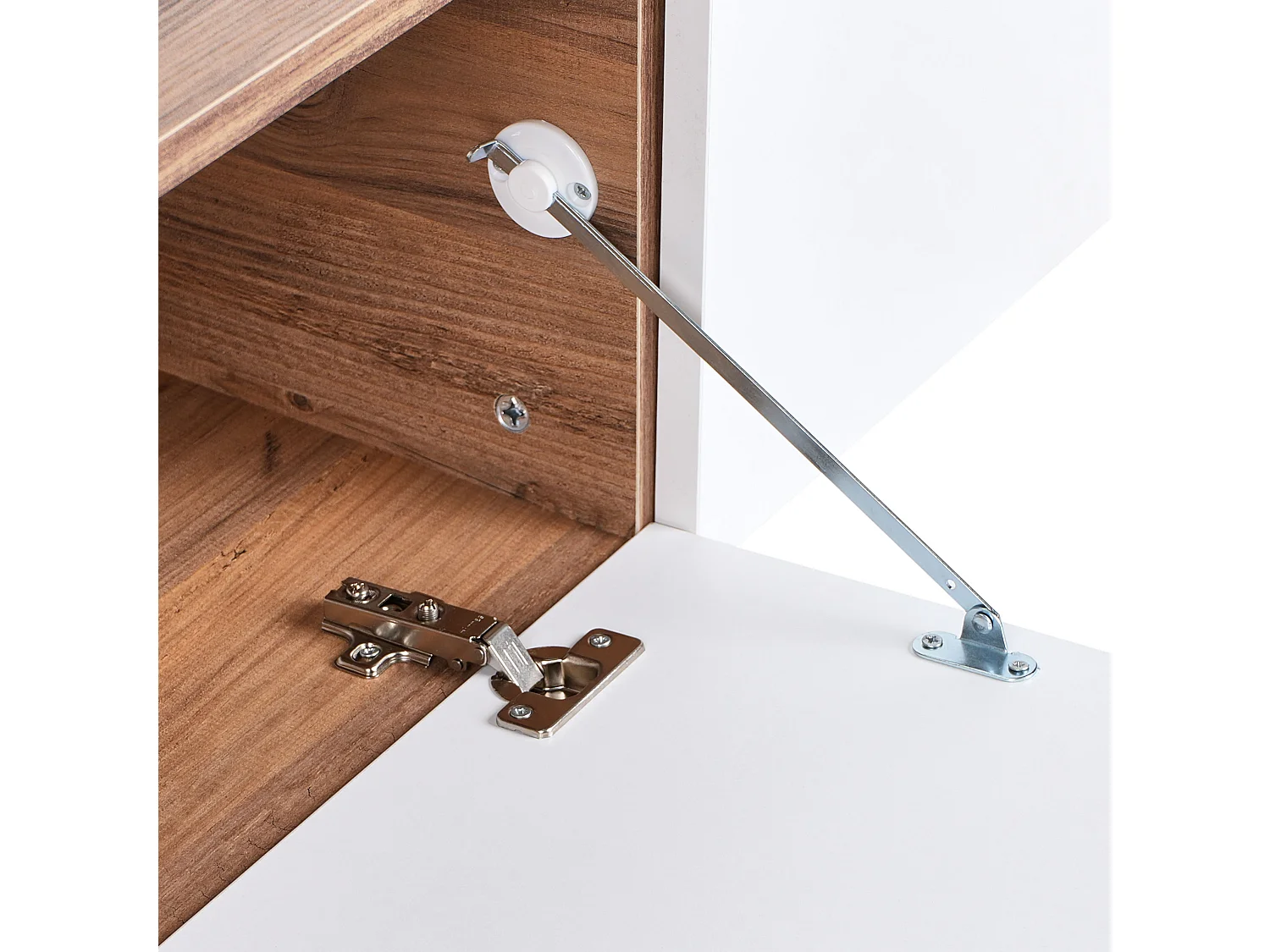 TV-Möbel schmal wandhängend Holzoptik weiß / braun 140 cm mit 2 Türen Gladstone