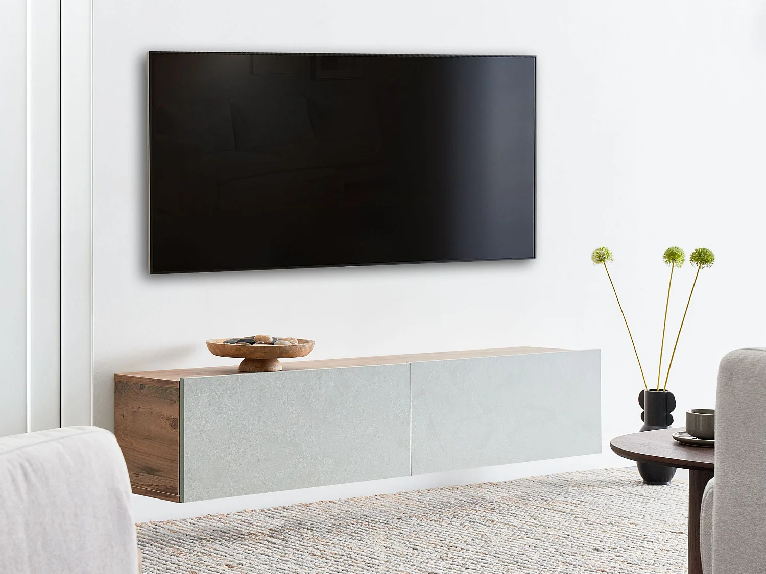 Porta TV a parete GLADSTONE Verde chiaro