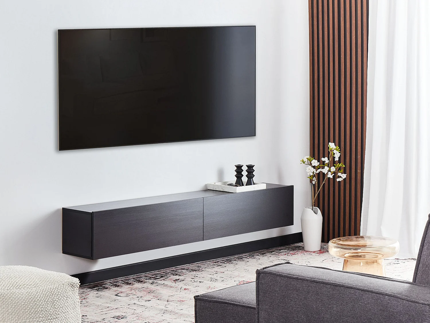 Meuble TV mural GLADSTONE Noir