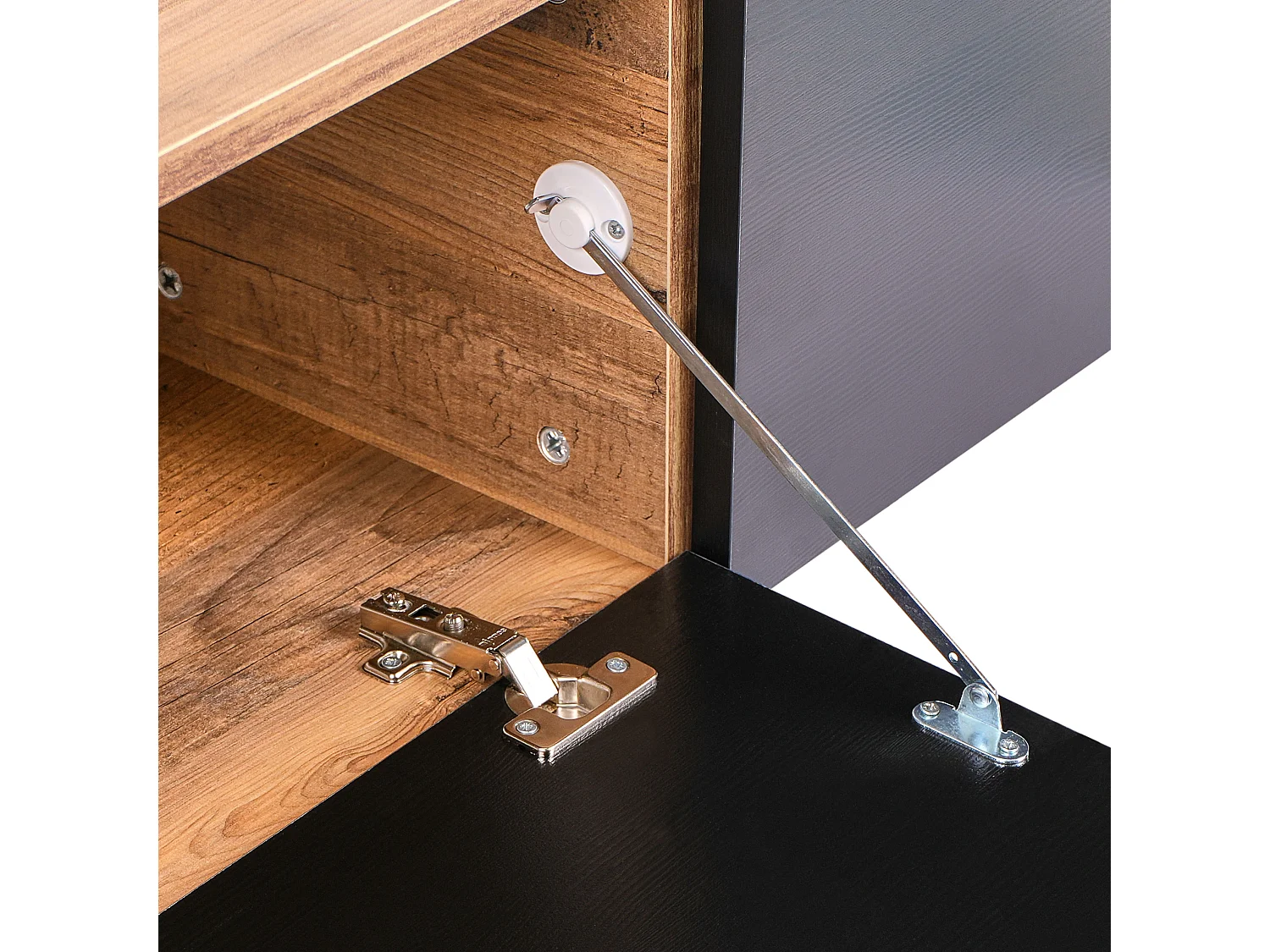 TV-Möbel schmal hängend Holzoptik schwarz / braun 180 cm mit 2 Türen Gladstone