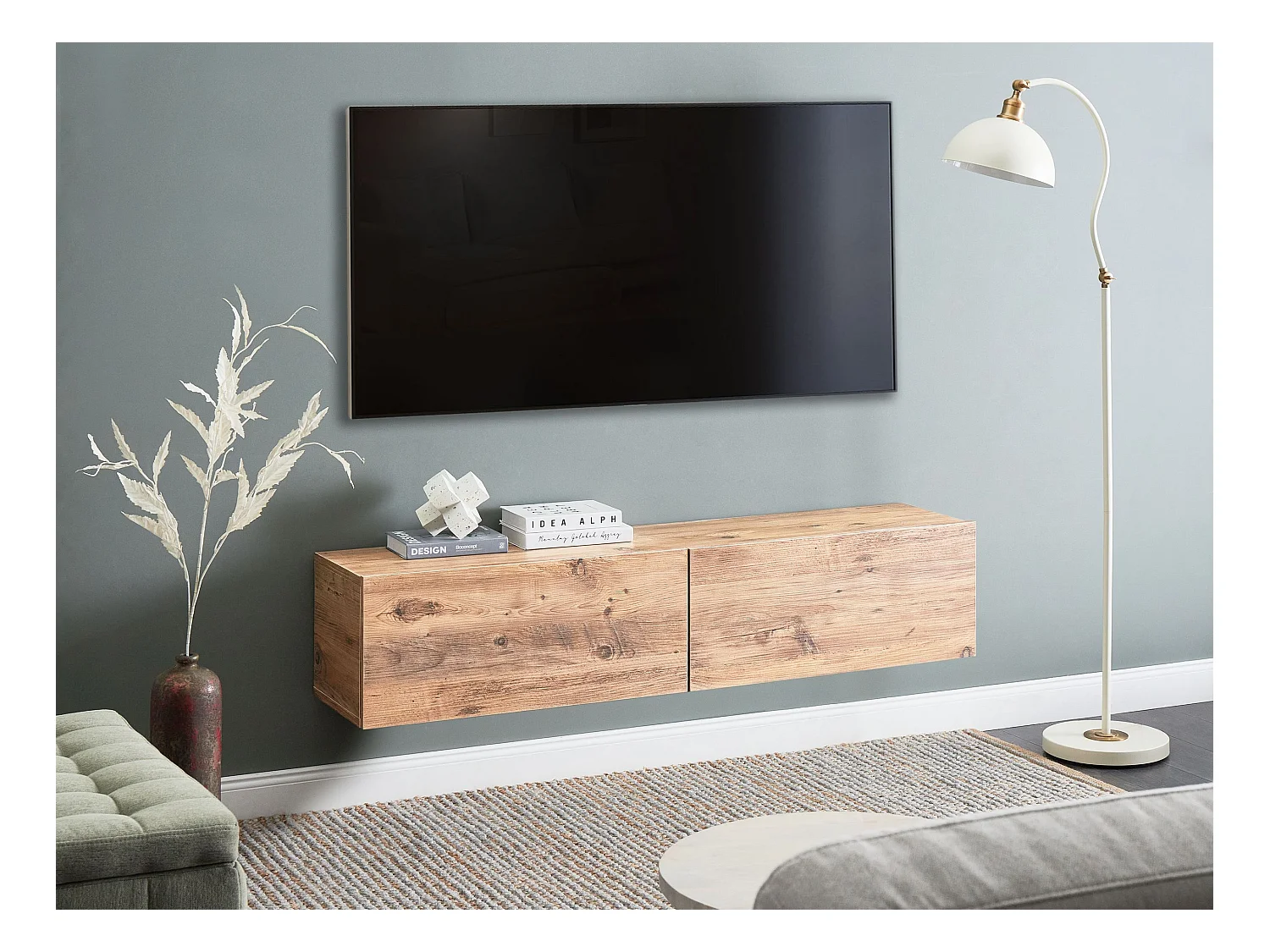 Meuble TV mural GLADSTONE Marron