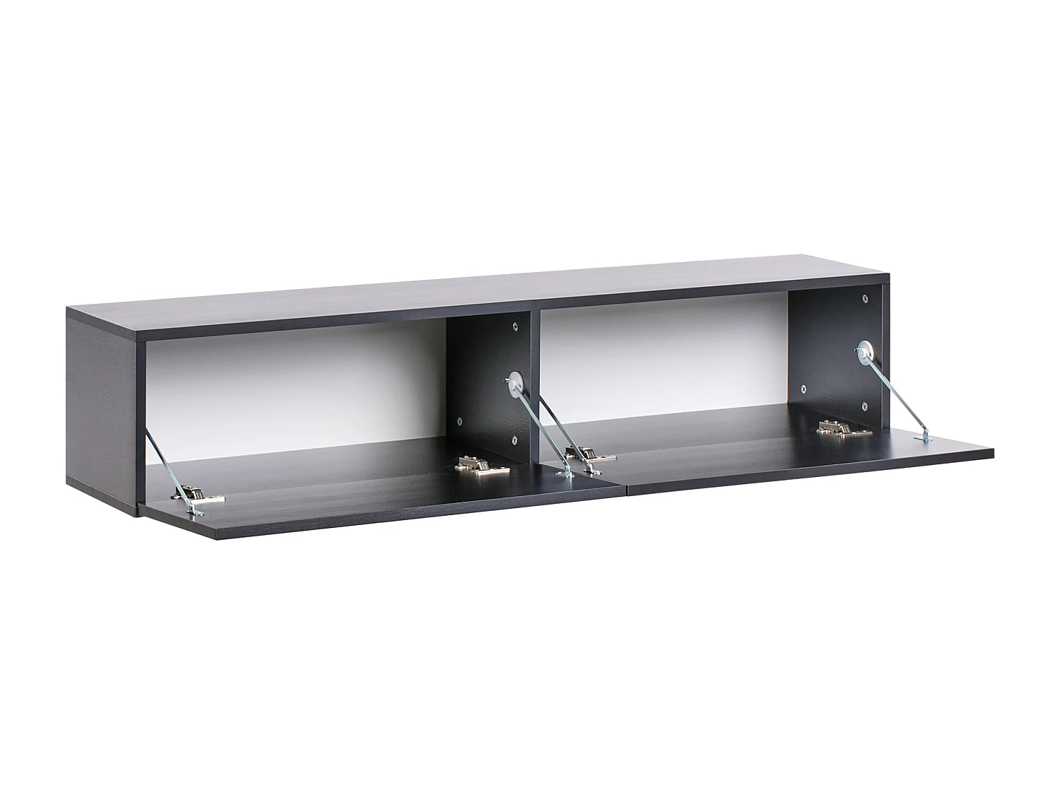 TV-Möbel schmal wandhängend Holzoptik schwarz 140 cm mit 2 Türen Gladstone