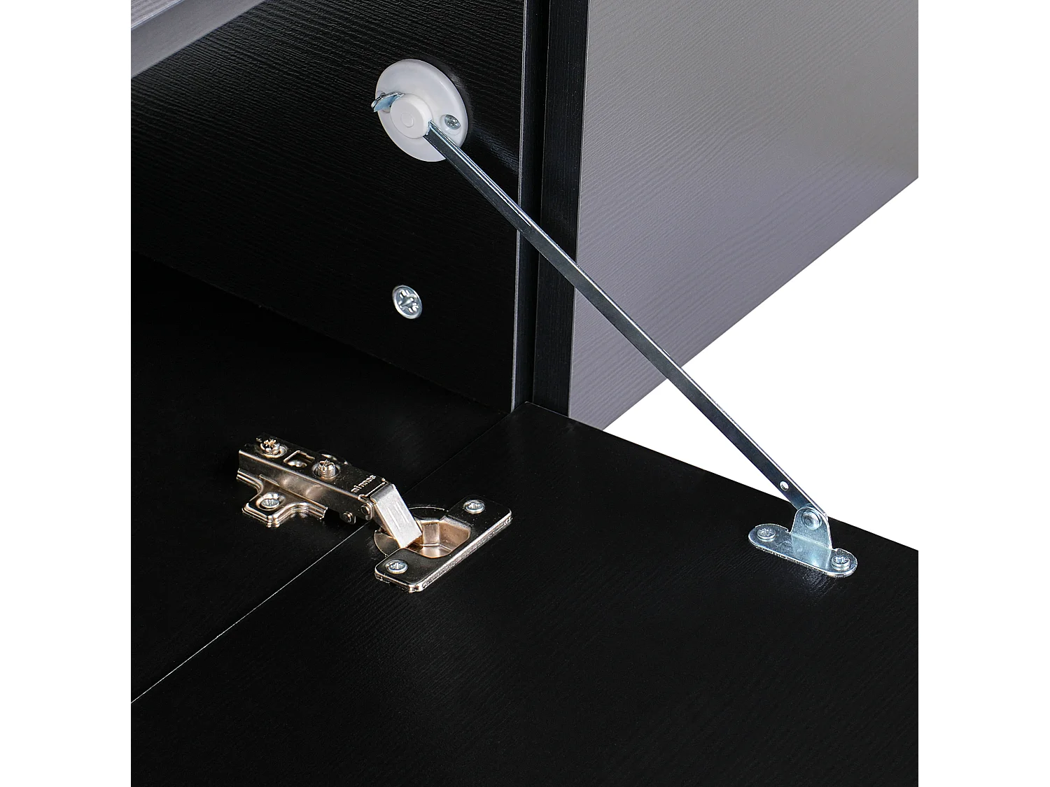 TV-Möbel schmal wandhängend Holzoptik schwarz 140 cm mit 2 Türen Gladstone