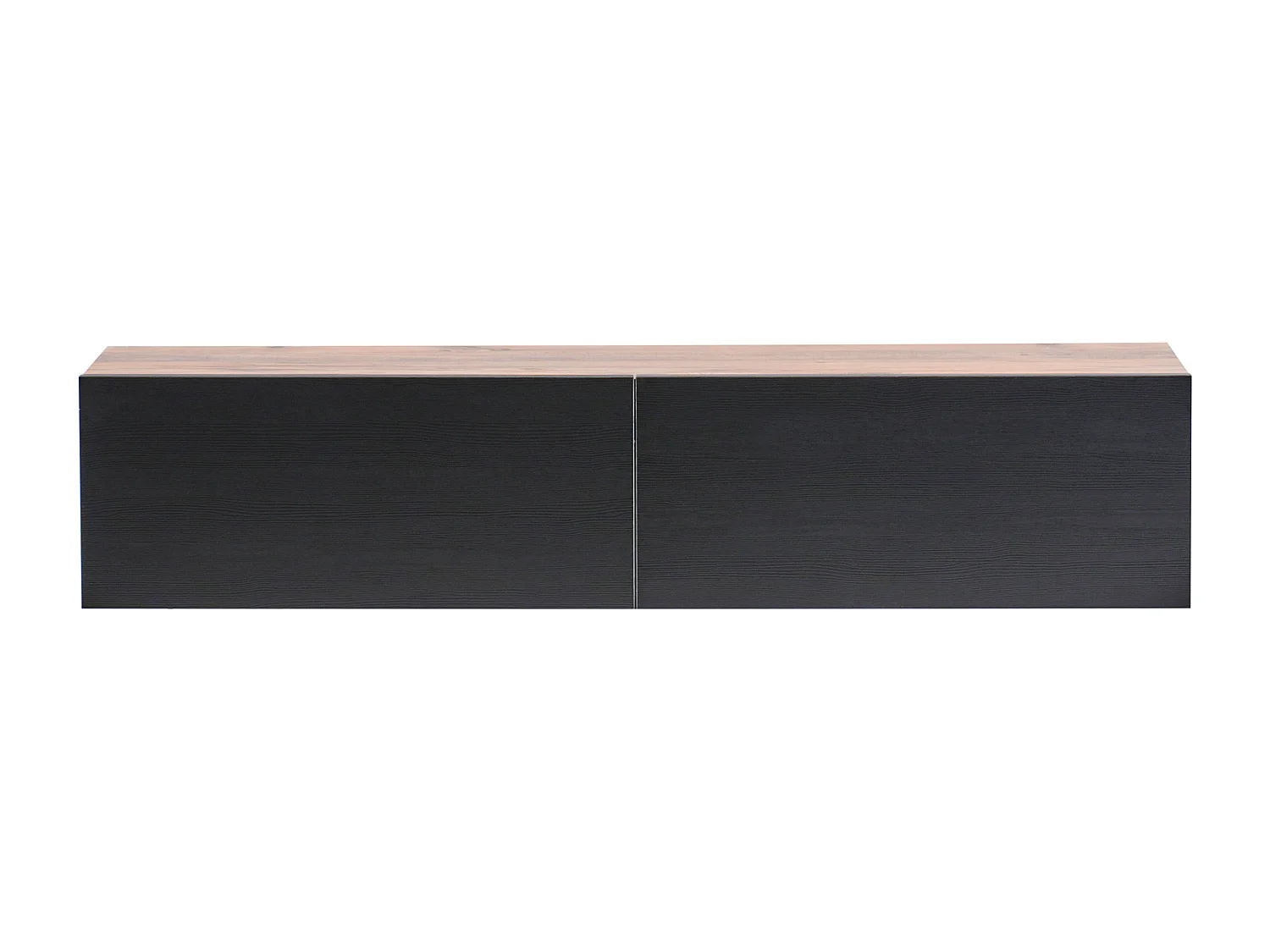 TV-Möbel schmal hängend Holzoptik schwarz / braun 140 cm mit 2 Türen Gladstone