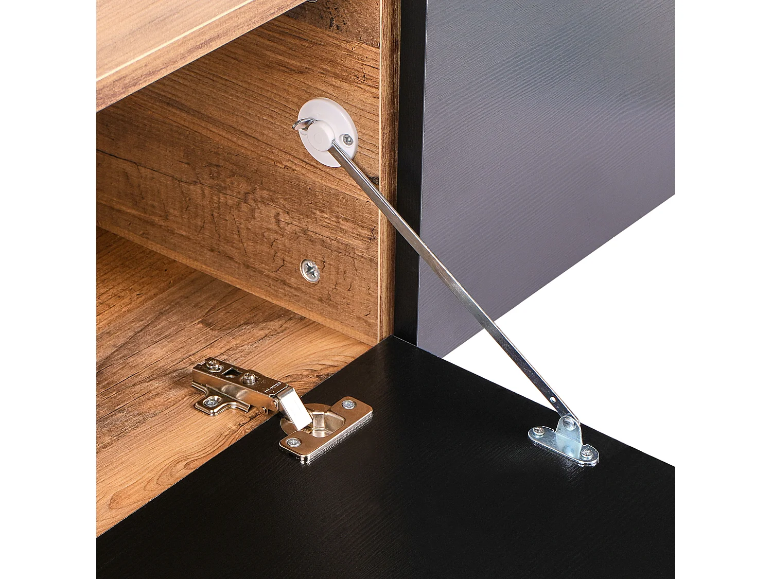 TV-Möbel schmal hängend Holzoptik schwarz / braun 140 cm mit 2 Türen Gladstone