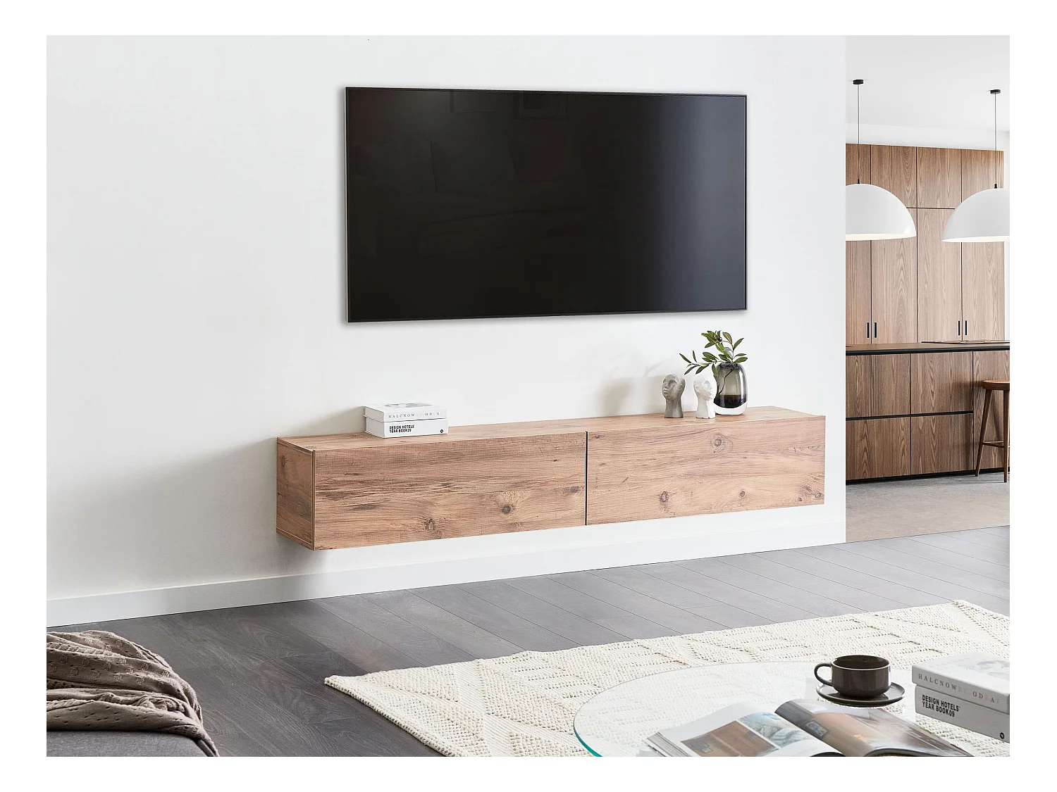 Meuble TV mural GLADSTONE Marron