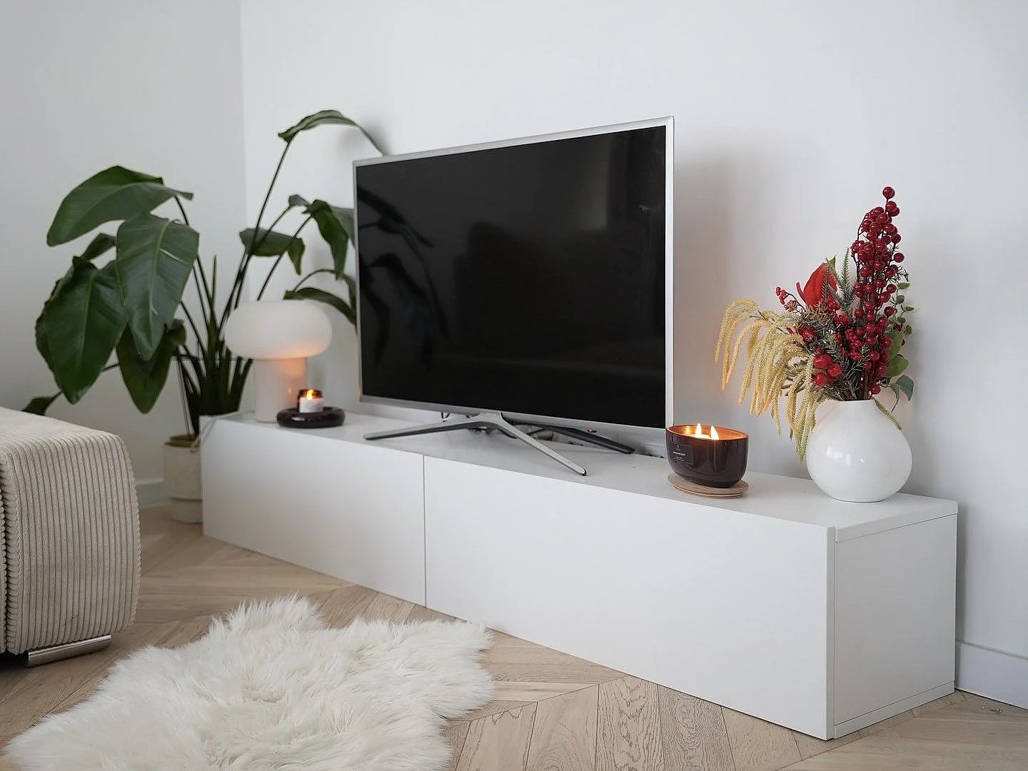 Porta TV a parete GLADSTONE Bianco