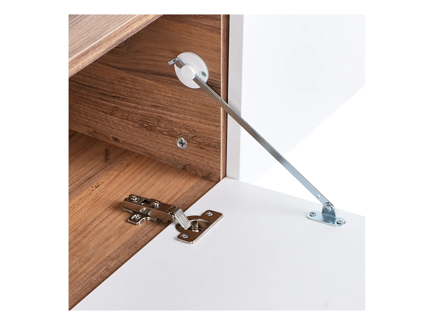 TV-Möbel schmal wandhängend Holzoptik weiß / braun 180 cm mit 2 Türen Gladstone