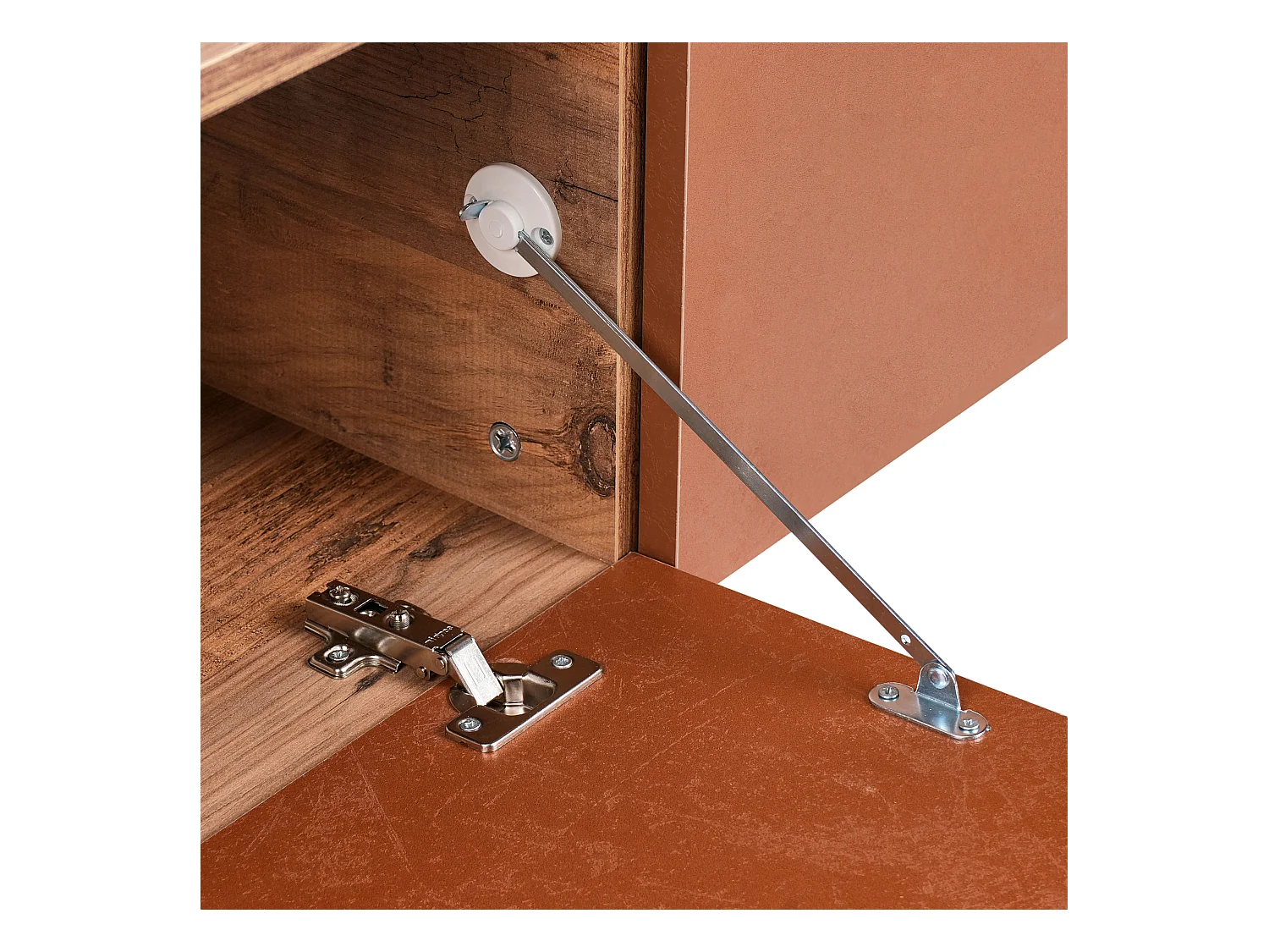 TV-Möbel schmal wandhängend Holzoptik rot 140 cm mit 2 Türen modern Gladstone