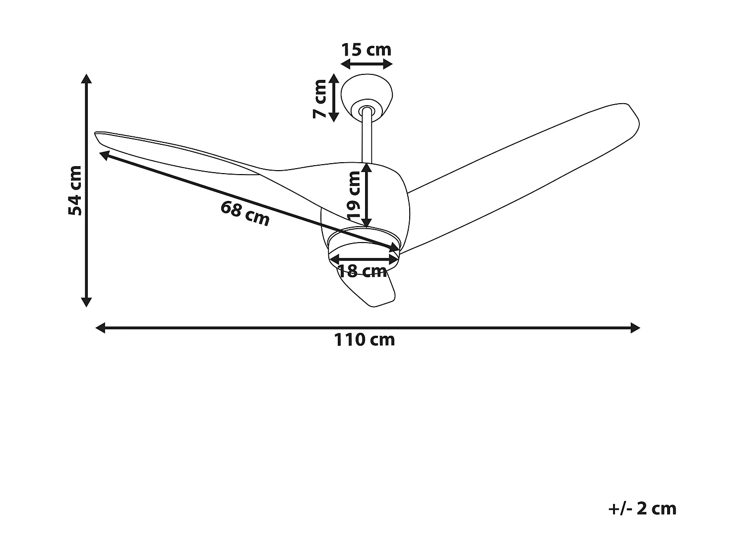 Ventilador de teto com luz PARIA Com comando remoto Castanho