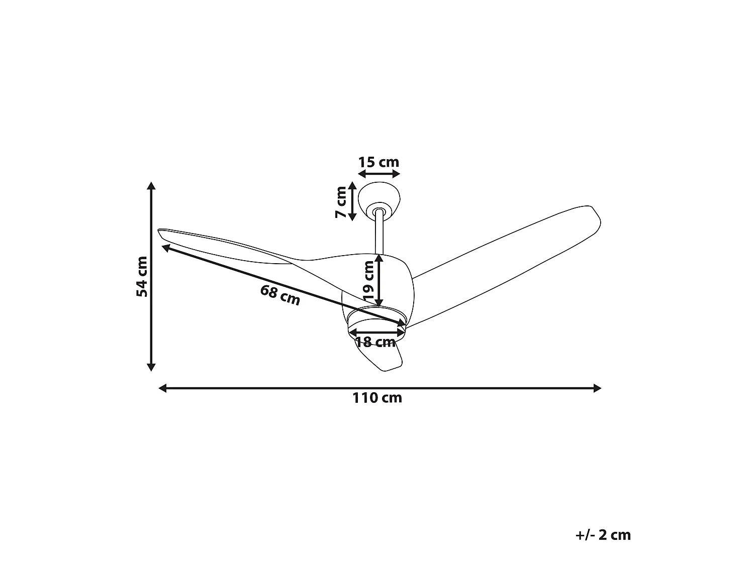 Ventilateur de plafond avec lampe PARIA Avec télécommande Marron