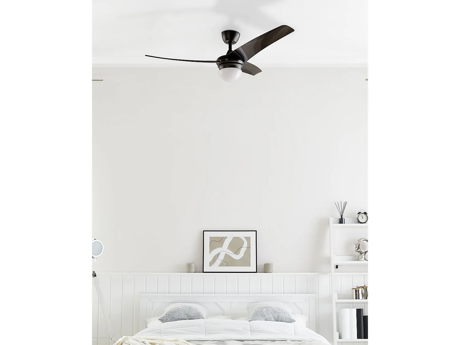 Ventilateur de plafond avec lampe JIBOA Avec télécommande Noir