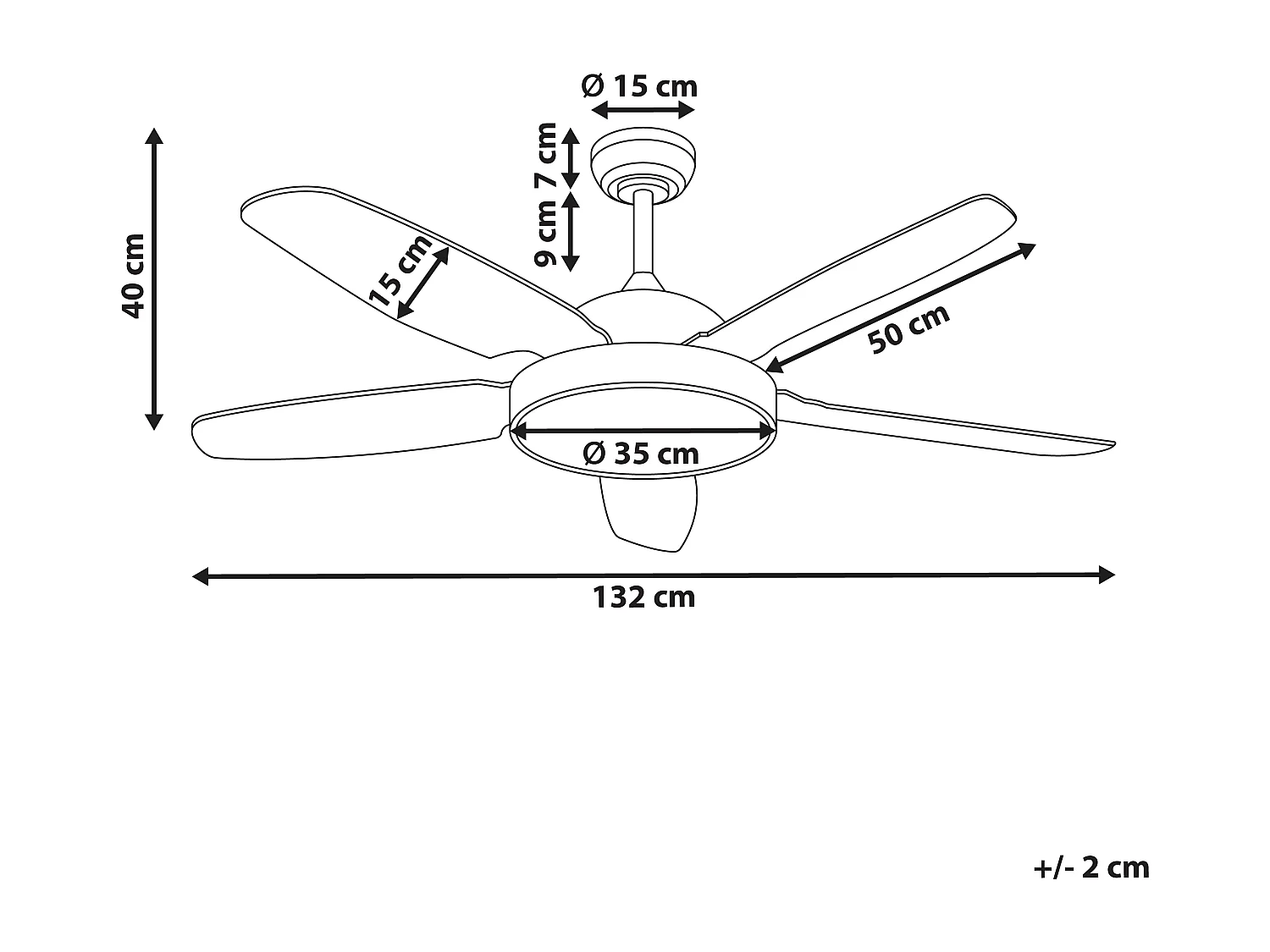 Plafondventilator met verlichting GOSHAABA Met afstandsbediening Messing