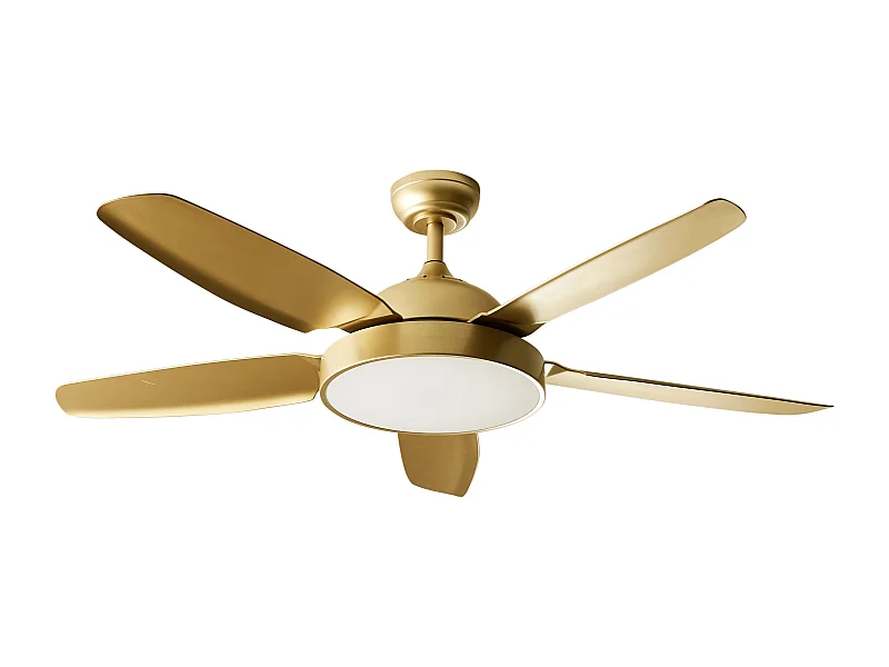 Ventilatore a soffitto con luce GOSHAABA con telecomando Ottone