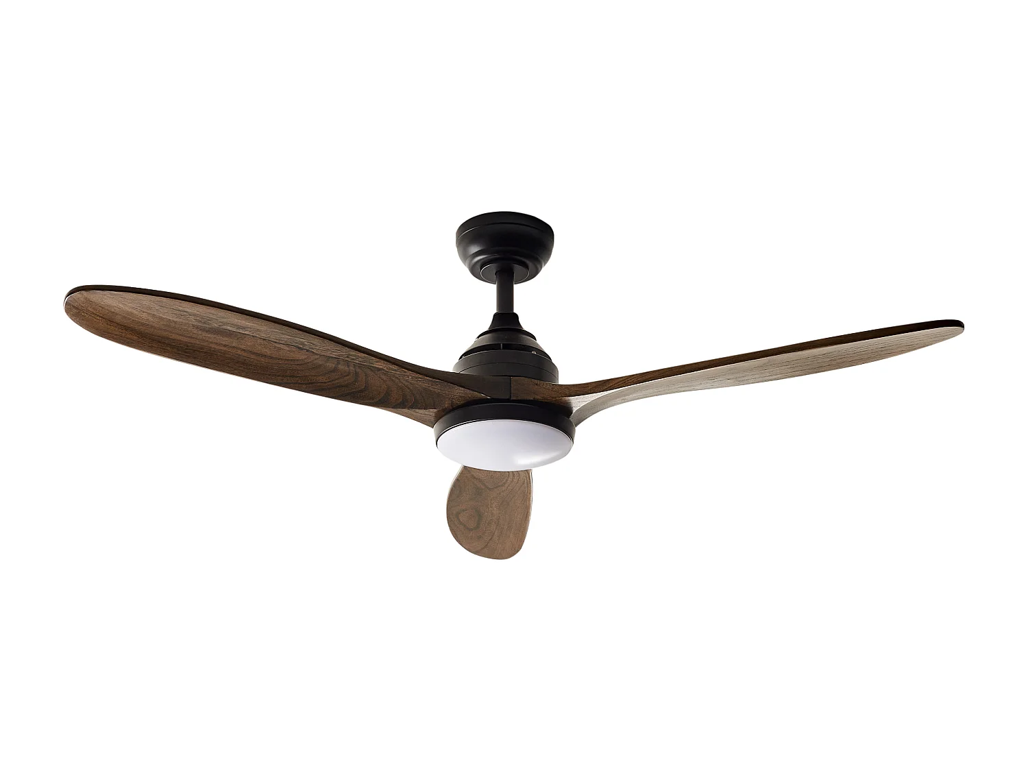 Ventilateur de plafond avec lampe MOYAR Avec télécommande LED Marron foncé