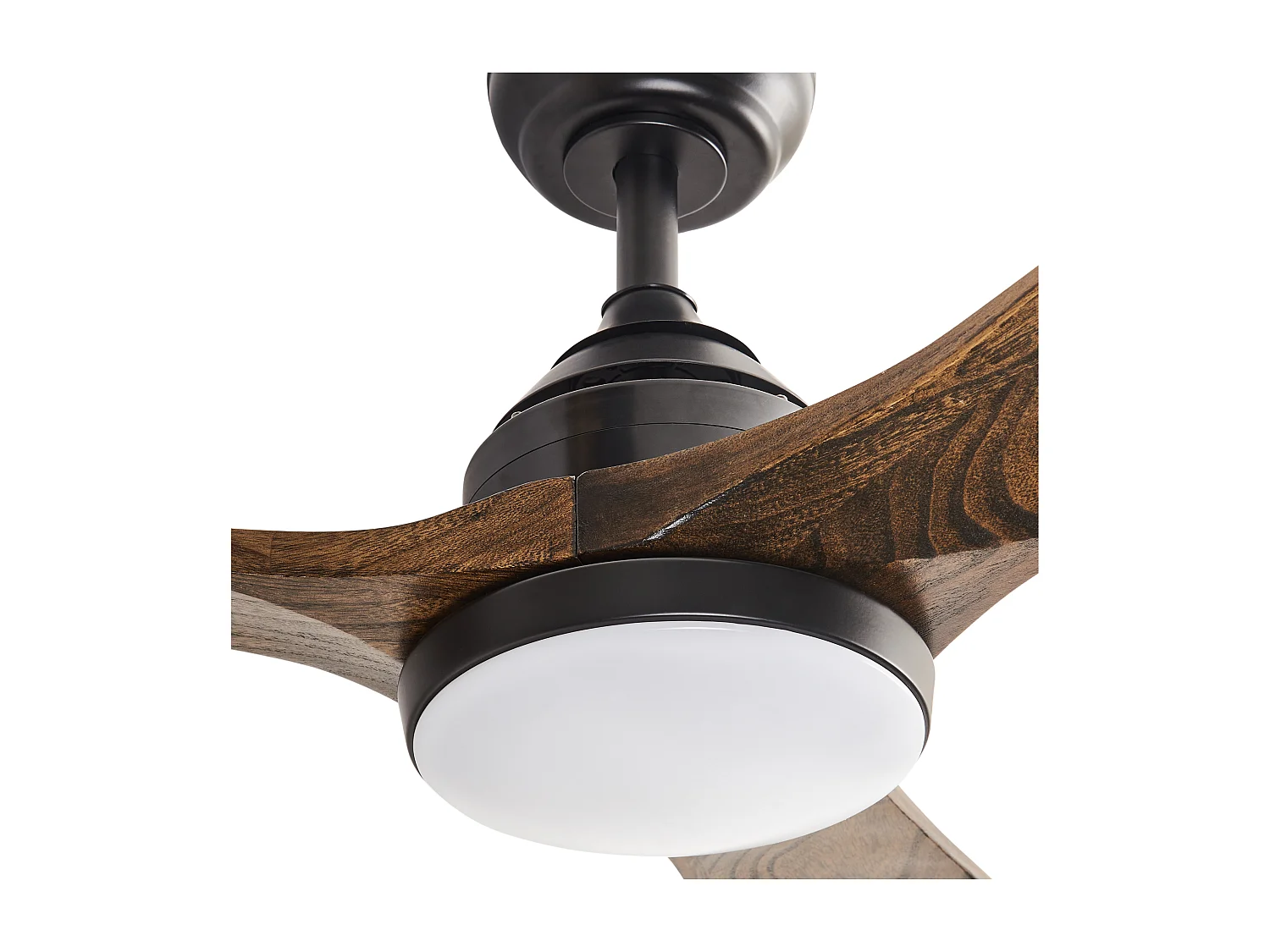 Ventilateur de plafond avec lampe MOYAR Avec télécommande LED Marron foncé