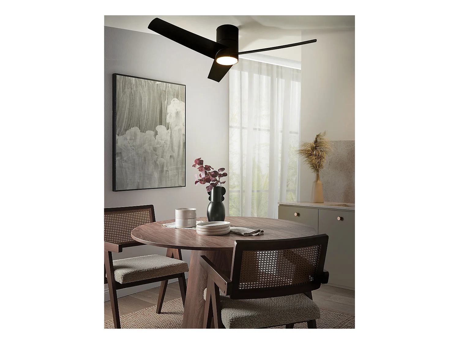 Wentylator sufitowy z lampą CANETE Z pilotem LED Czarny