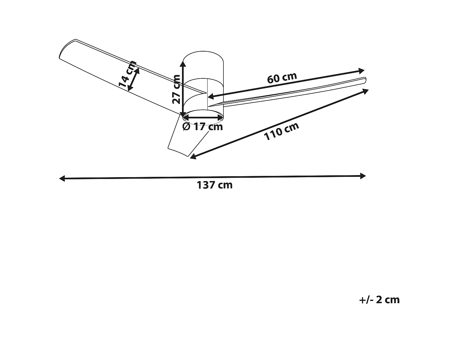 Wentylator sufitowy z lampą CANETE Z pilotem LED Czarny