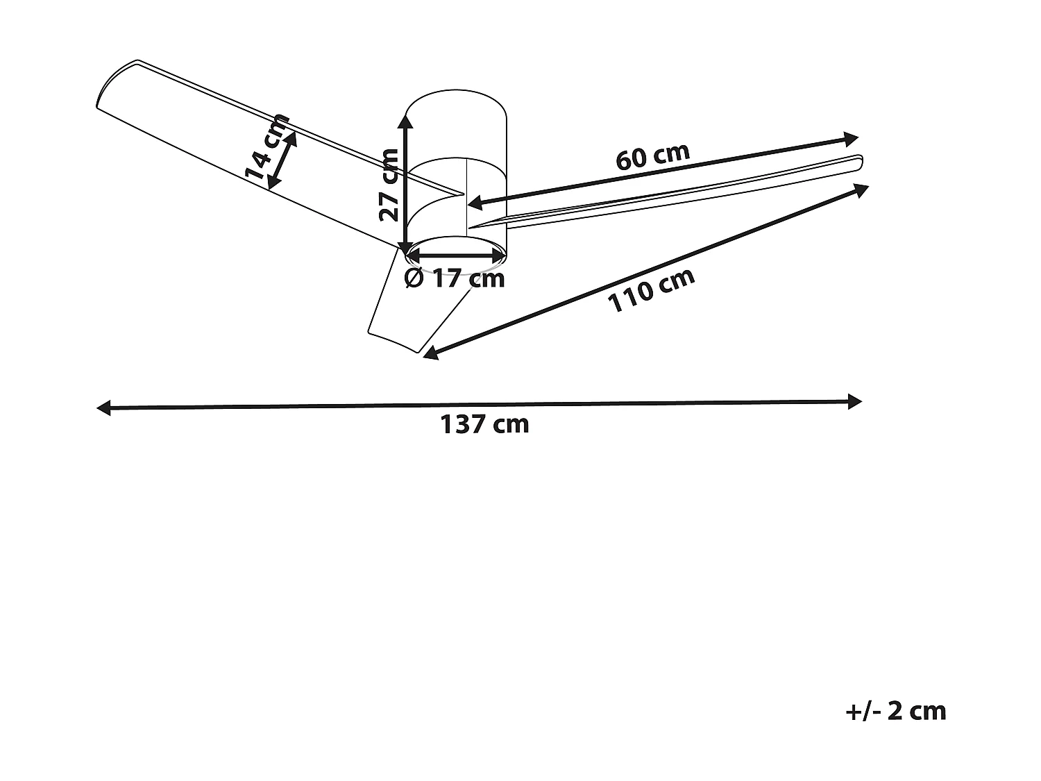 Ventilateur de plafond avec lampe CANETE Avec télécommande LED Noir