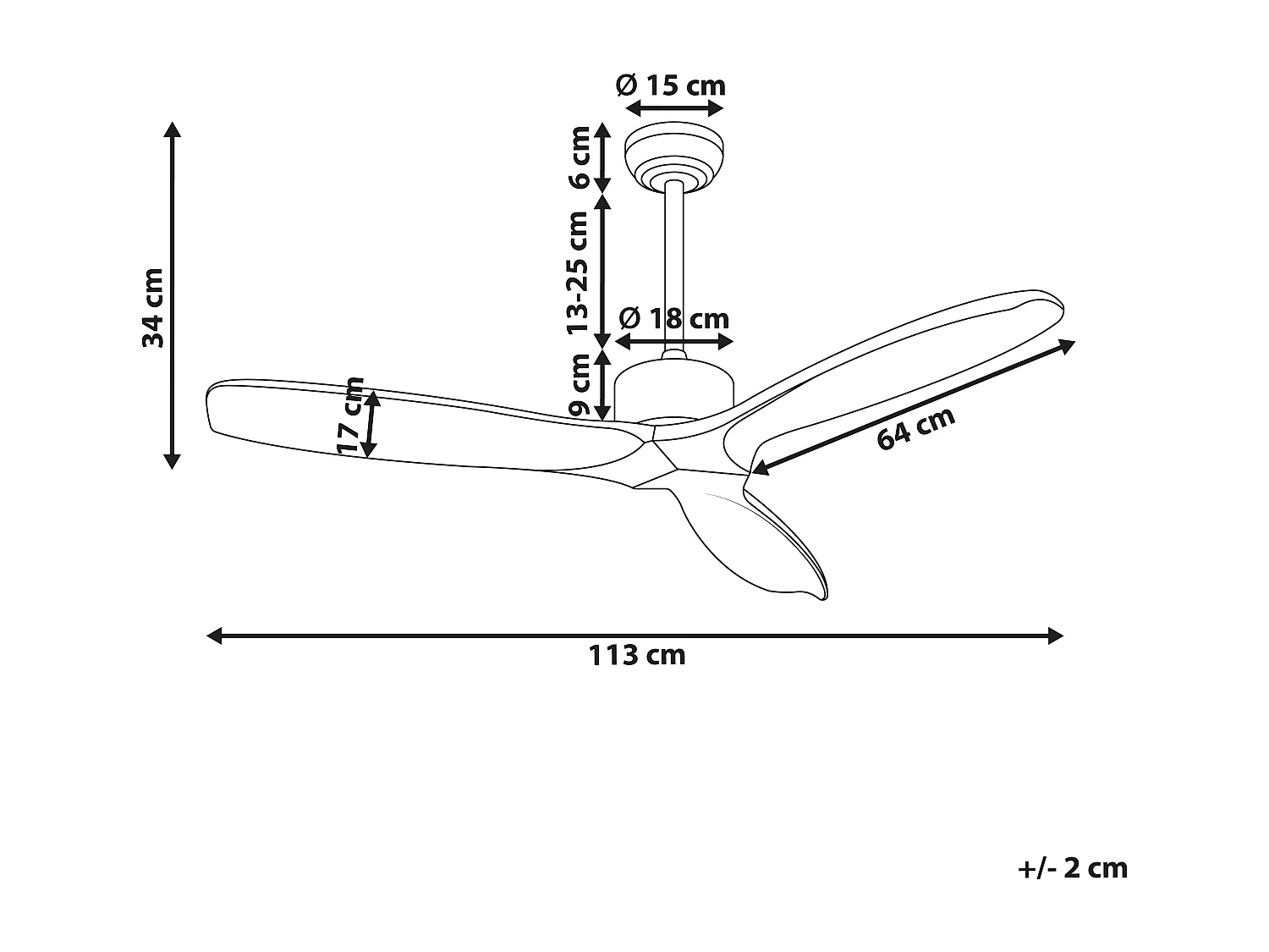 Ventilateur de plafond ARANI Marron clair