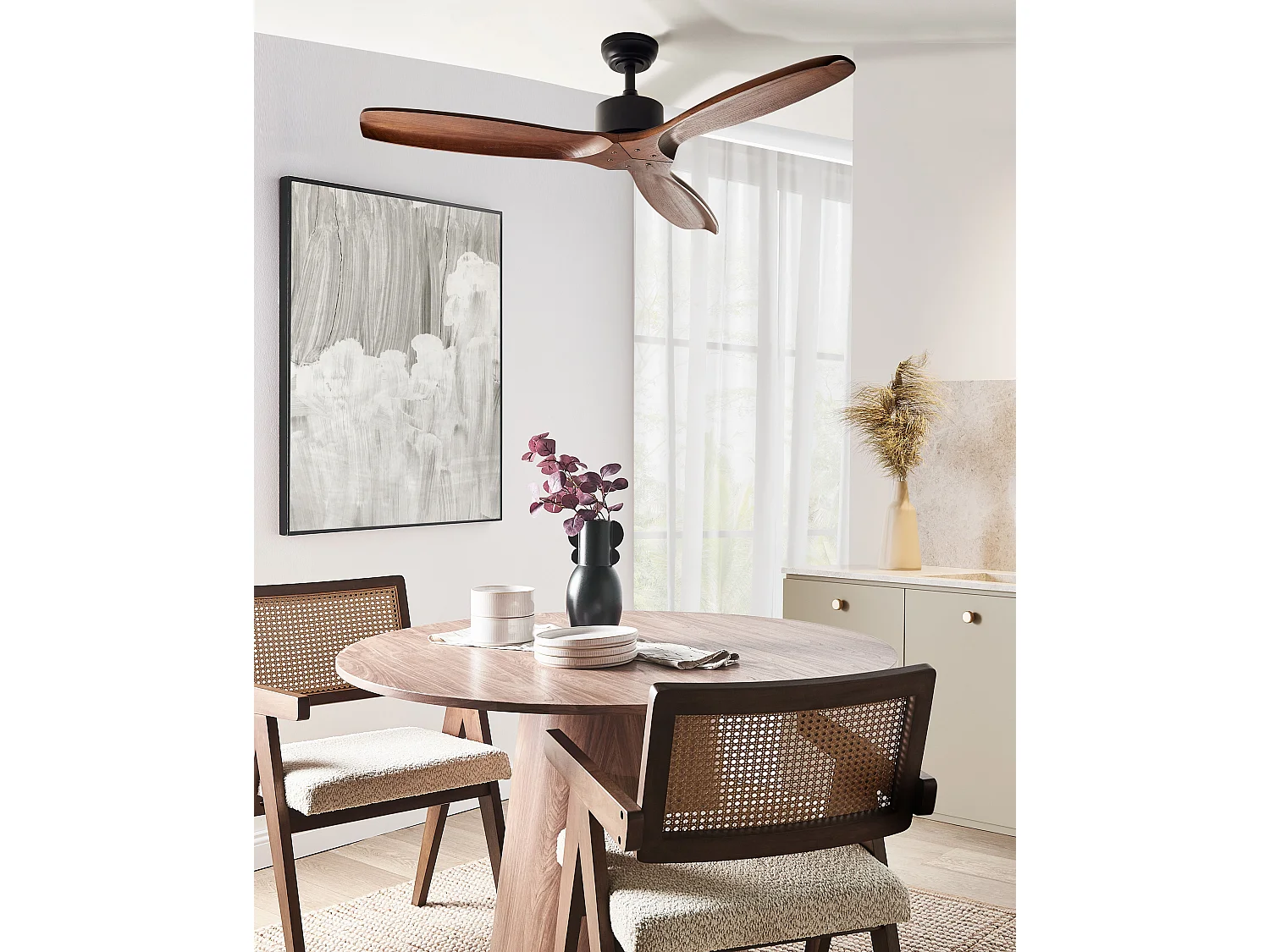 Ventilateur de plafond ARANI Avec télécommande Marron foncé